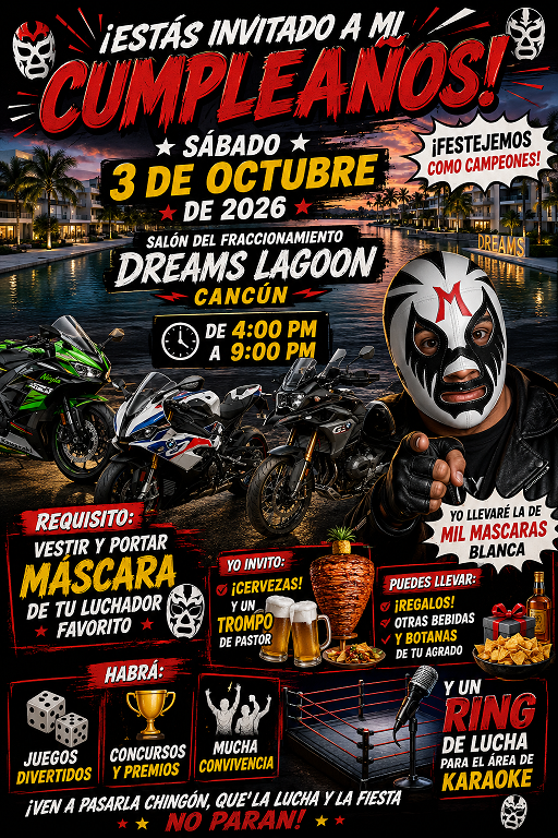 Invitación cumpleaños Don Pakis 55